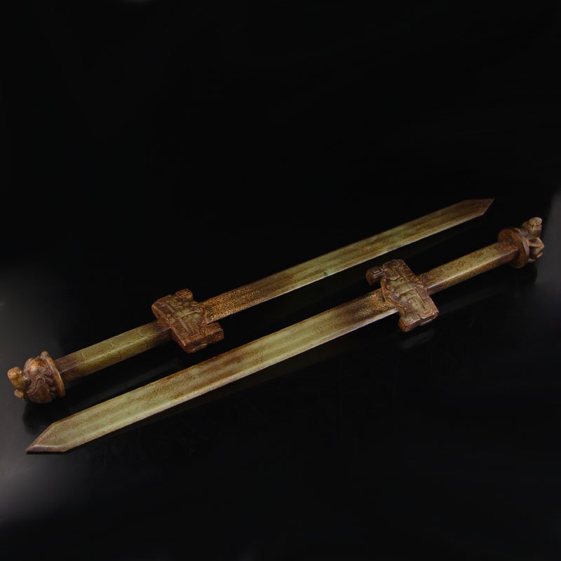 A Pair Chinese Han Dynasty Hetian Jade Sword (1 of 10)