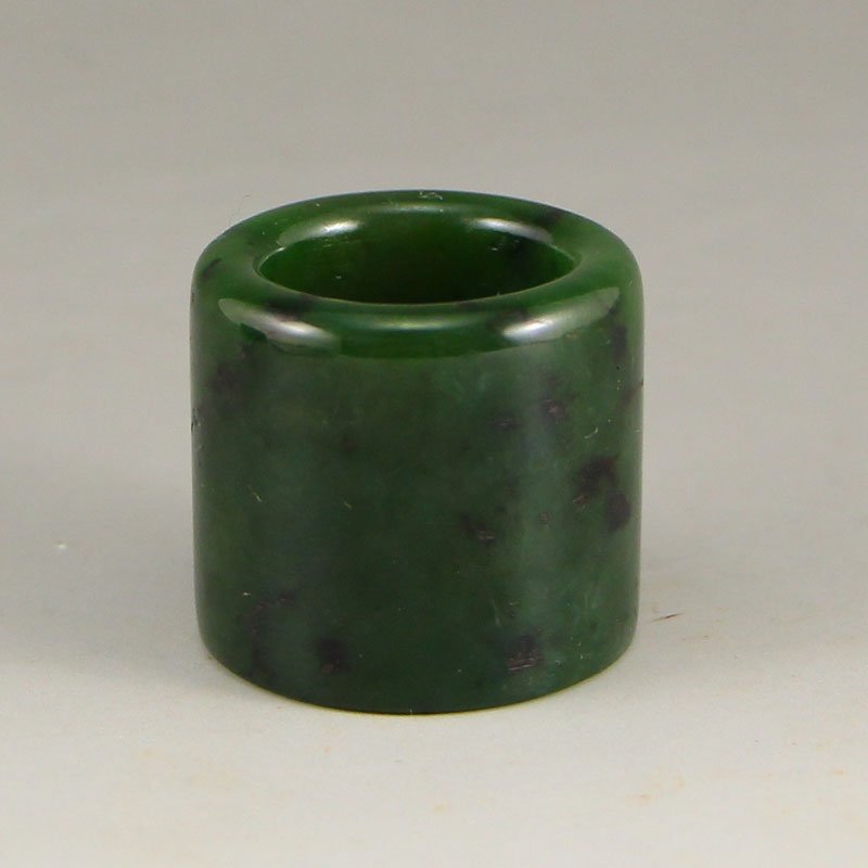 Chinese Natural Green Hetian Jade Thumb Ring (1 of 6)