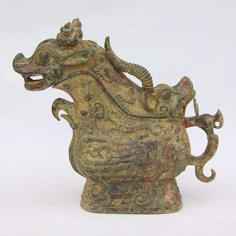 Vintage Chinese Bronze Ox Head Pot (1 of 10)