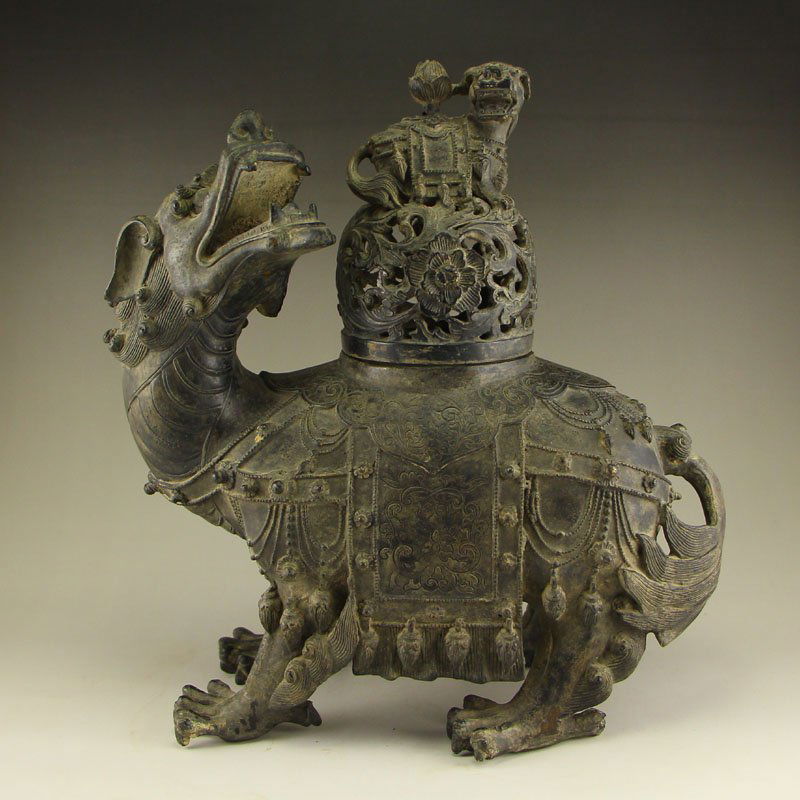 Chinese Ming Dy Bronze Fortune Beast Incense Burner (1 of 6)