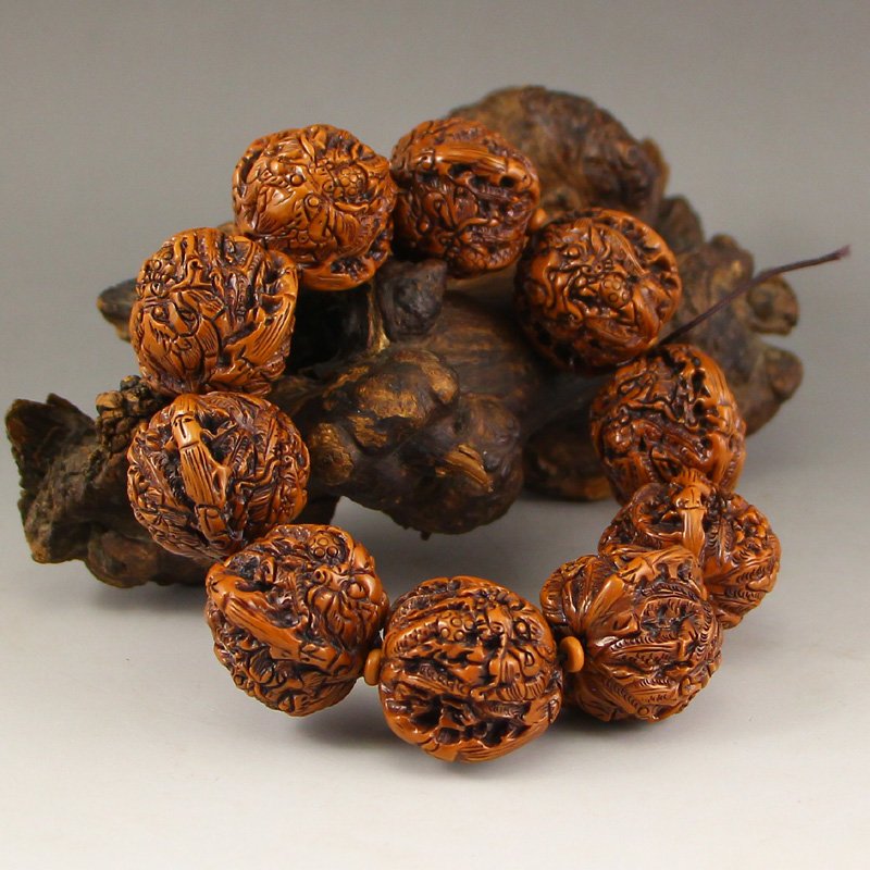 Vintage Chinese Walnut Beads Bracelet (1 of 6)