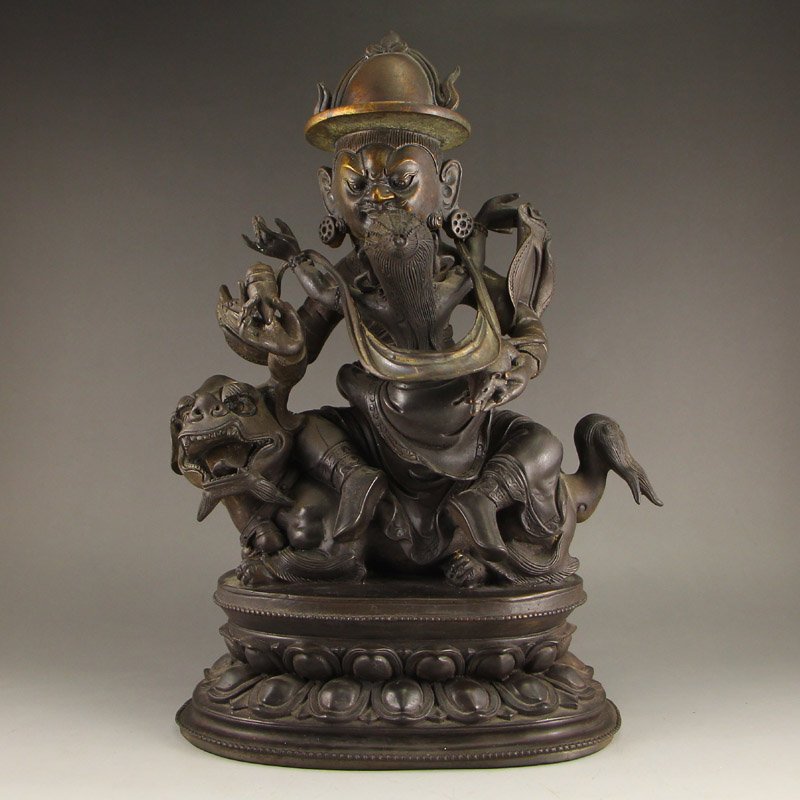 Vintage Tibet Bronze Mandkesvara Buddha Statue (1 of 7)