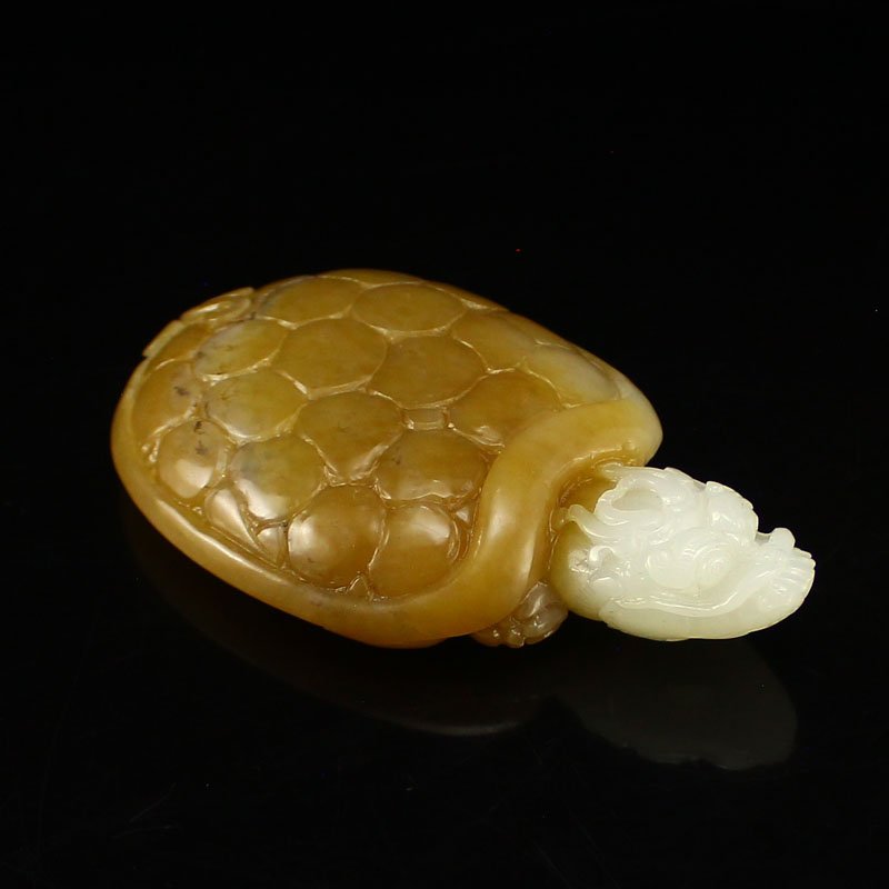 Chinese Natural Hetian Jade Statue - Dragon Turtle (1 of 7)