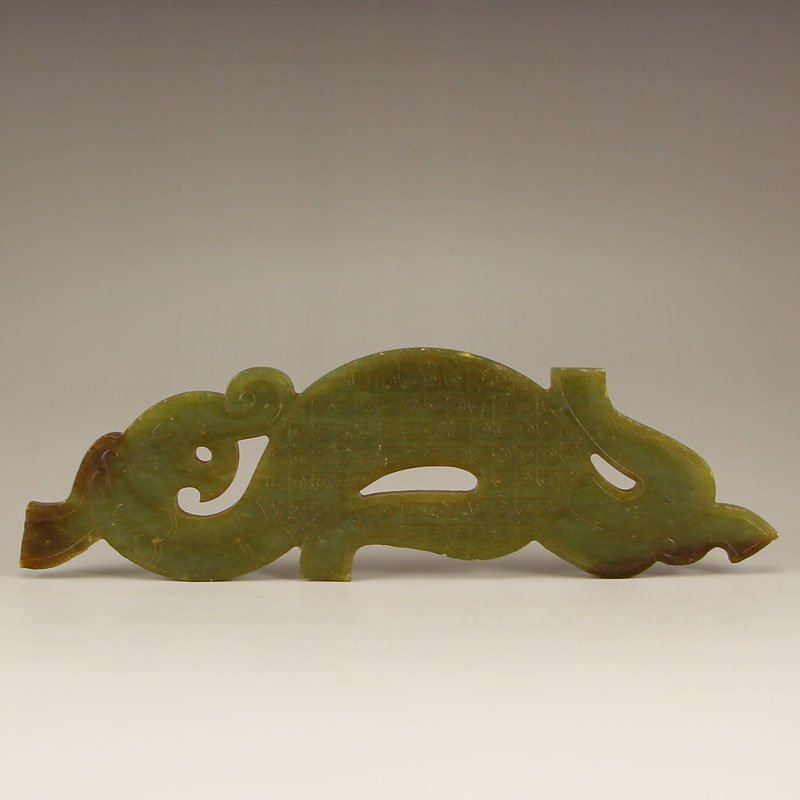 Vintage Chinese Hetian Jade Lucky Dragon Statue (1 of 6)