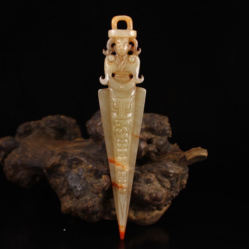 Vintage Chinese Hetian Jade Dagger (1 of 6)