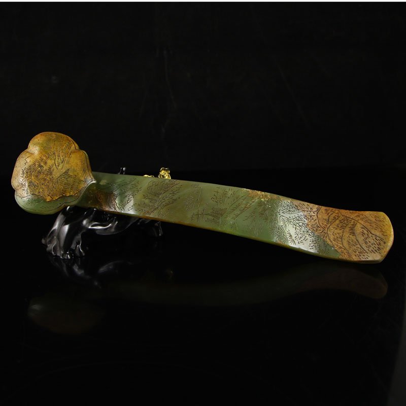 Vintage Chinese Hetian Jade Ruyi Scepter (1 of 7)