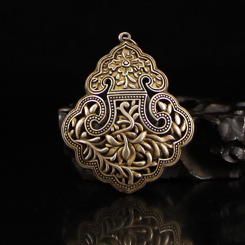 Openwork Vintage Chinese Silver Sachet Pendant (1 of 6)