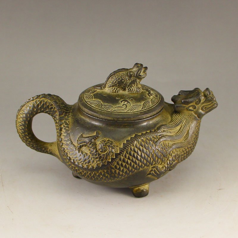 Vintage Chinese Bronze Dragon Head Teapot (1 of 6)