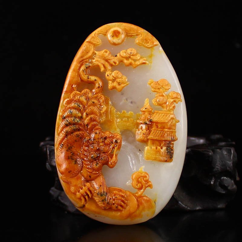 Vintage Chinese Hetian Jade Pendant - Tiger (1 of 7)