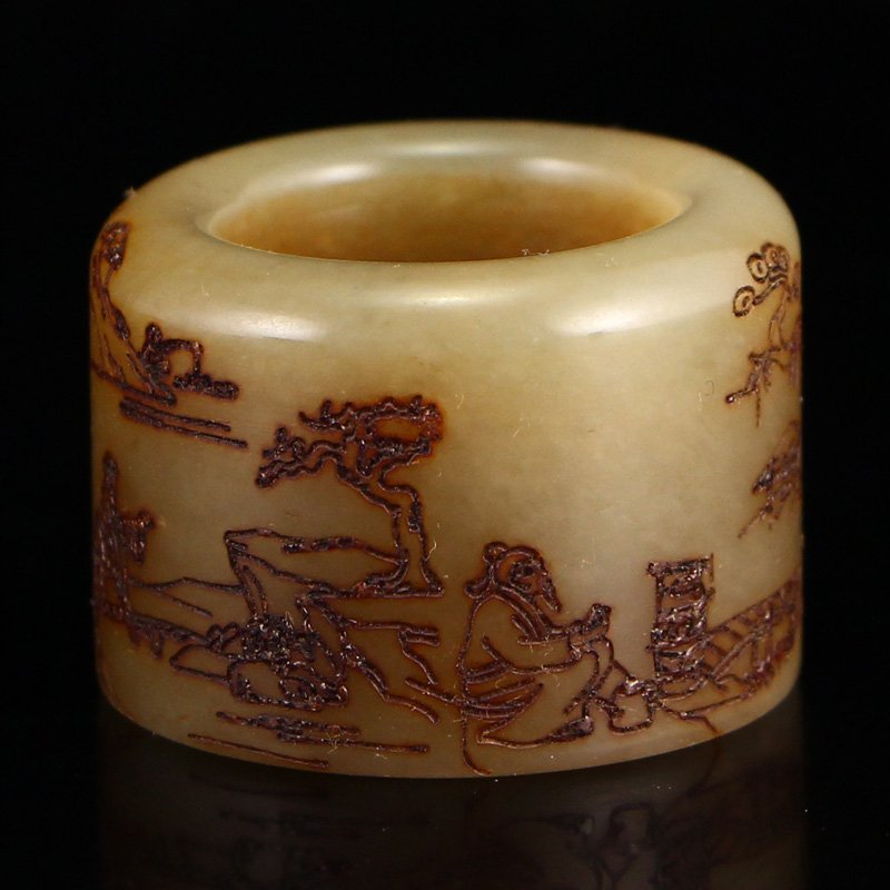 Vintage Chinese Hetian Jade Thumb Ring (1 of 5)