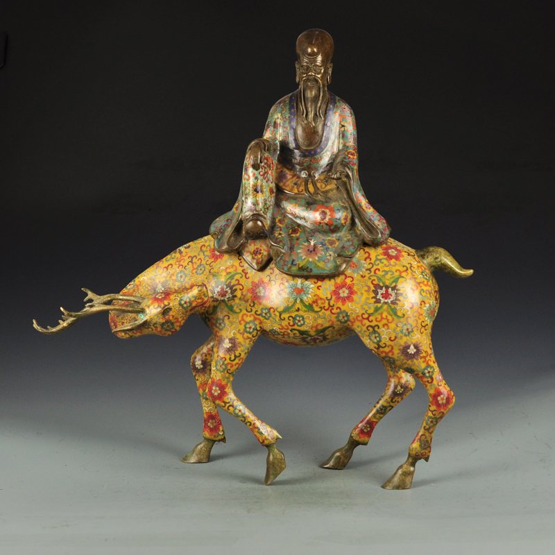 Chinese Gilt Gold Bronze Cloisonne Statue (1 of 10)