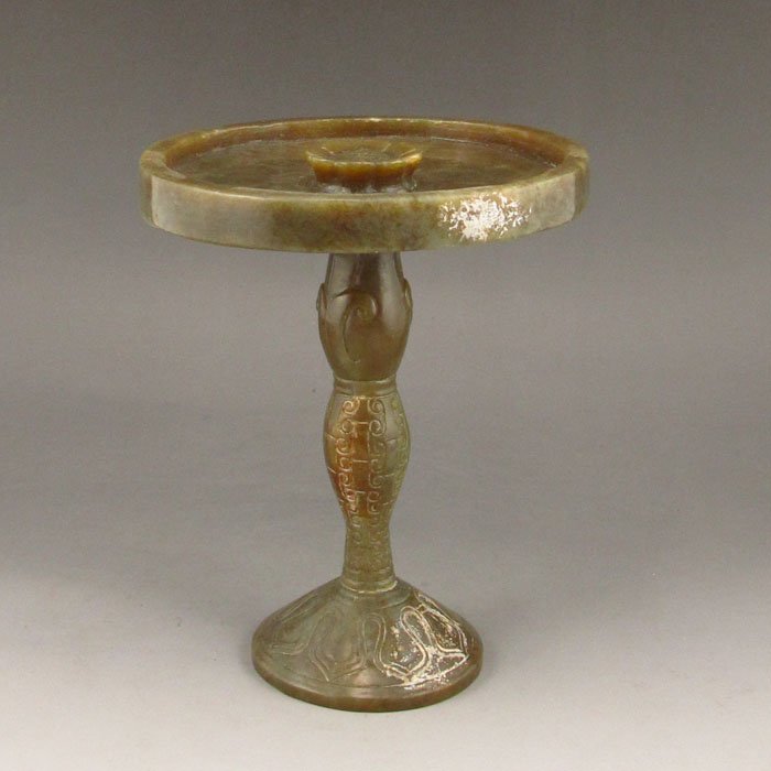 Vintage Chinese Hetian Jade Candlestick (1 of 8)