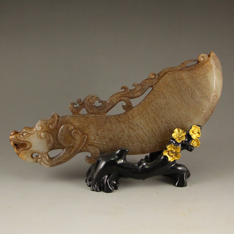 Chinese Han Dynasty Hetian Jade Dragon Head Sword (1 of 6)