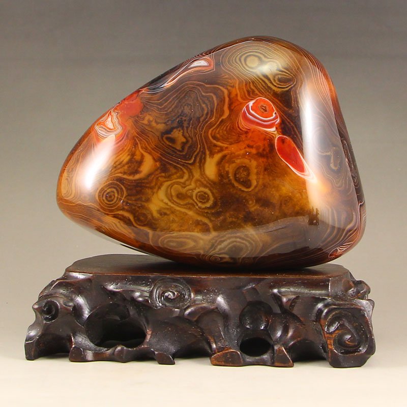 Chinese Natural Agate Original Stone Statue (1 of 5)