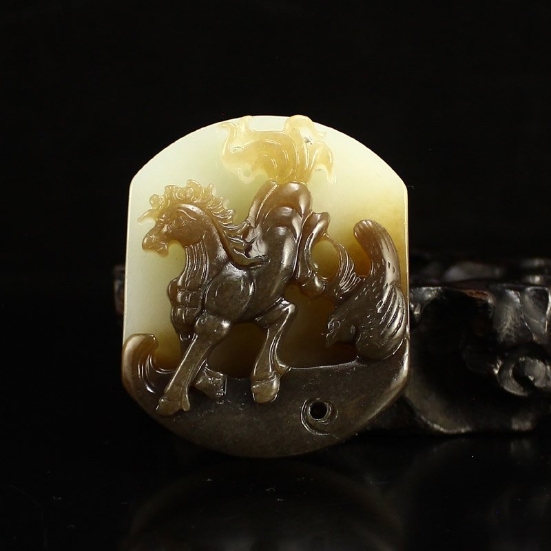 Chinese Natural Hetian Jade Lucky Horse Pendant (1 of 6)