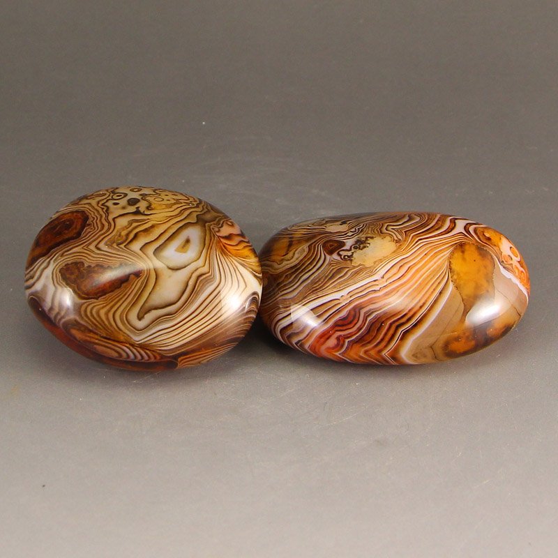 A Pair Chinese Agate Original Stone Gymnastic Ball (1 of 5)