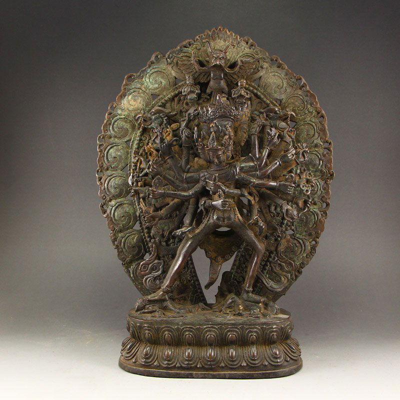 Tibetan Buddhist Bronze Mandkesvara Buddha Statue (1 of 11)