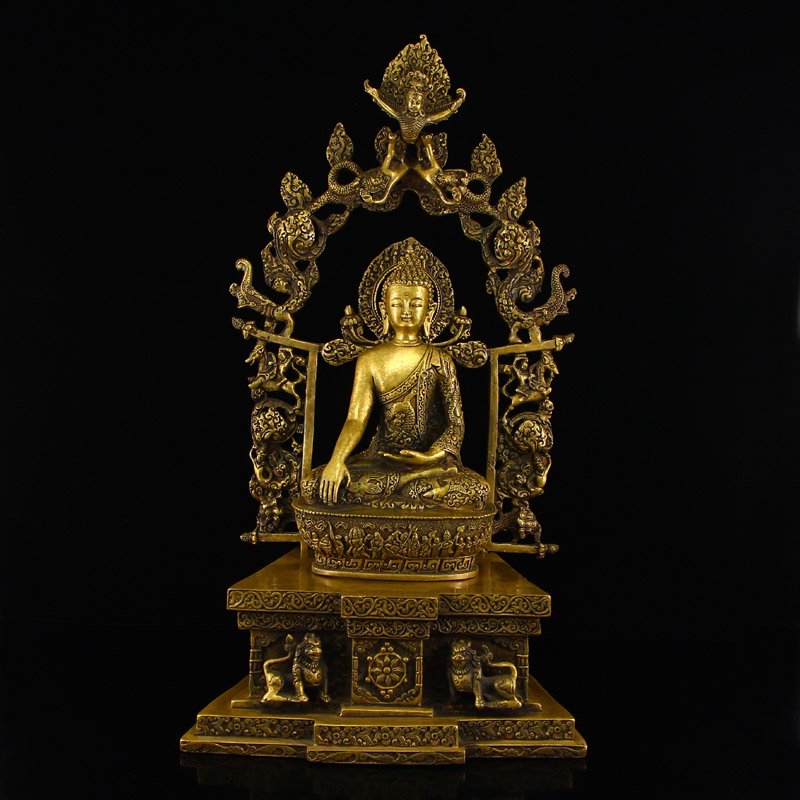 Vintage Chinese Gilt Gold Bronze Buddha Statue (1 of 14)