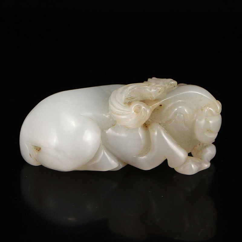 Vintage Chinese Hetian Jade Statue - Sheep (1 of 4)