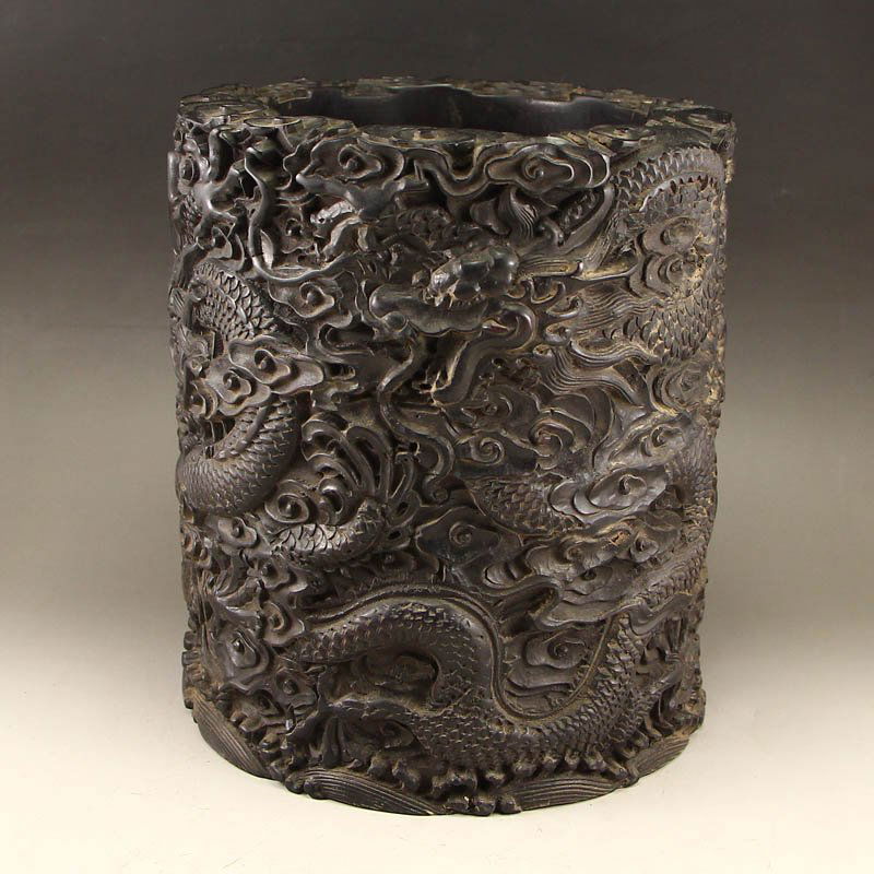 Superb Chinese Qing Dy Zitan Wood Brush Pot (1 of 6)