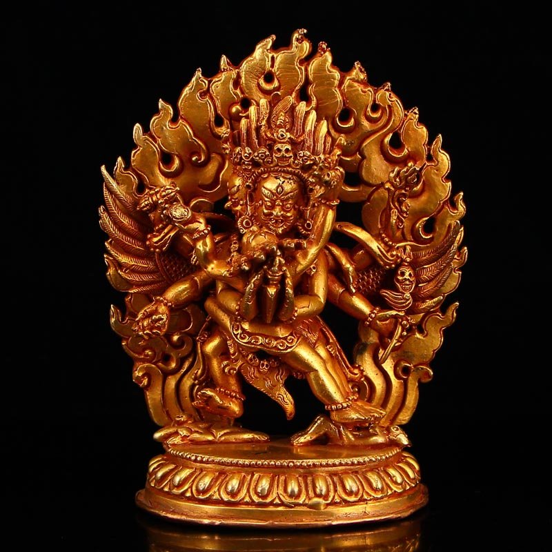 Tibetan Buddhism Gilt Gold Bronze Vajrakilaya Statue (1 of 14)