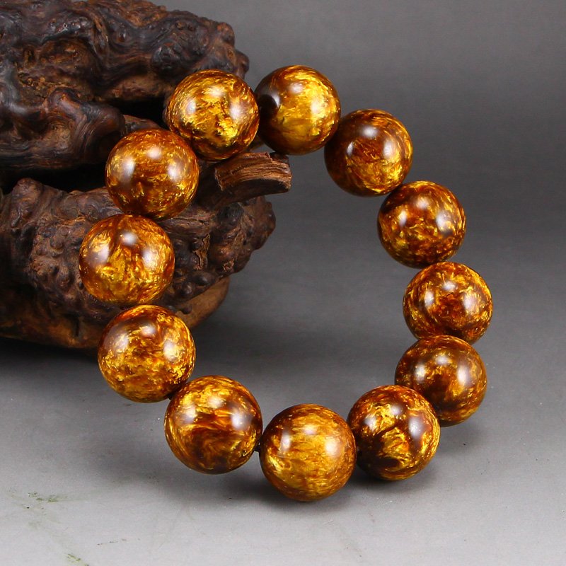Beautiful Chinese Jin Si Hai Liu Wood Beads Bracelet (1 of 5)