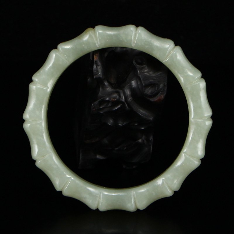 Inside Diameter 59 mm Vintage Hetian Jade Bracelet (1 of 5)
