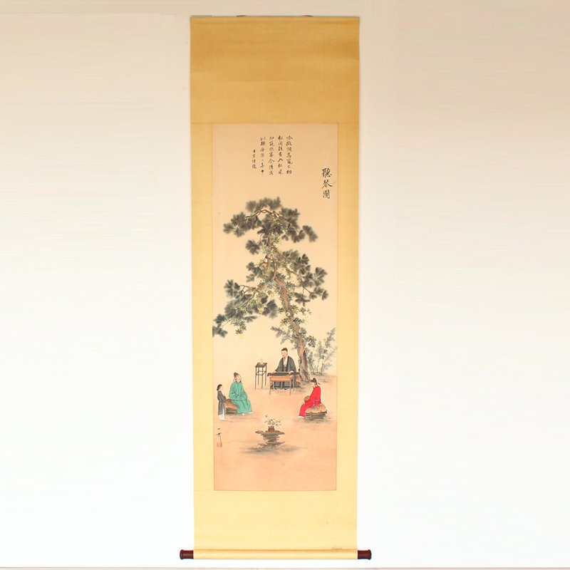 Chinese Watercolour on Silk Figure Painting - Zhao Ji (1 of 12)
