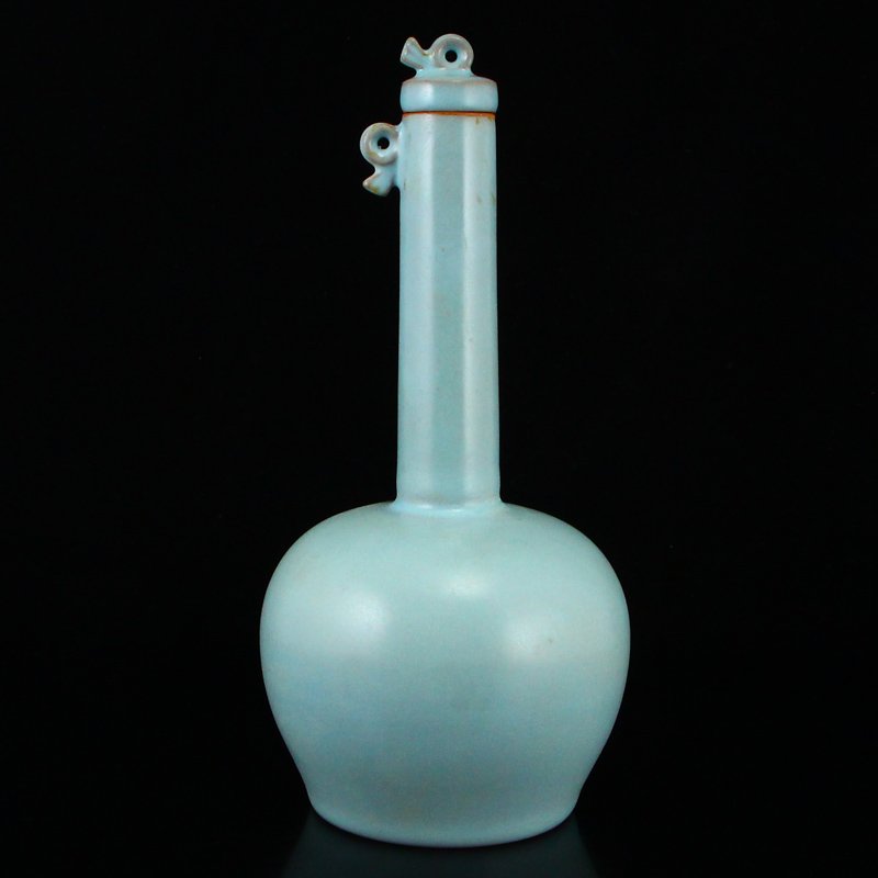 Chinese Sky Blue Glaze Ru Kiln Porcelain Long Neck Vase (1 of 7)