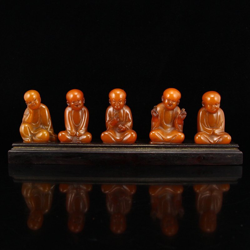 A Set Shoushan Stone Tianhuang Stone Figures Seals (1 of 20)