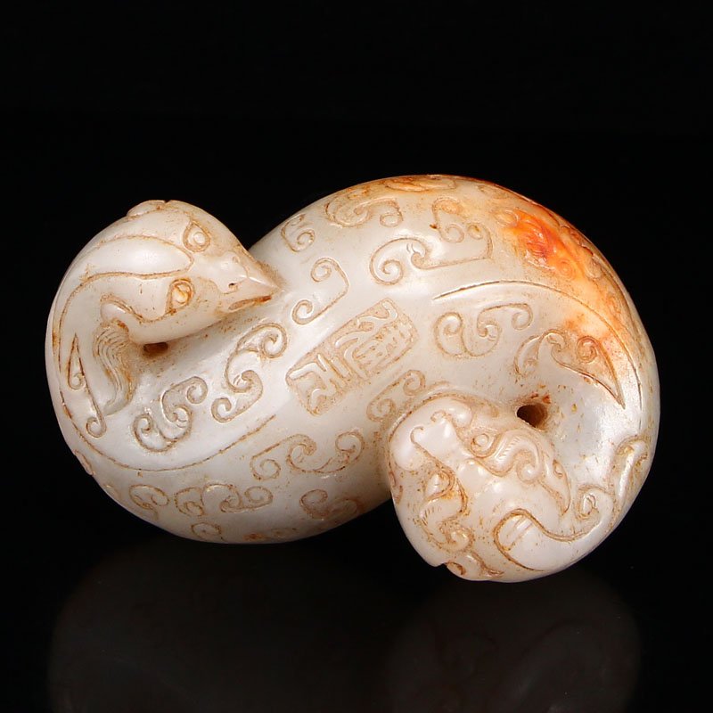 Chinese Han Dynasty Hetian Jade Lucky Beasts Statue (1 of 5)