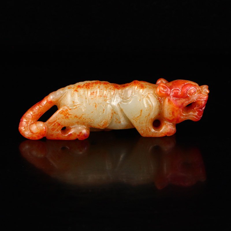 Vintage Chinese Hetian Jade Tiger Statue (1 of 6)