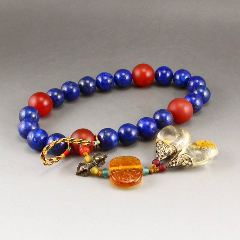 Vintage Lapis Lazuli & Crystal,Agate Beads Bracelet (1 of 7)