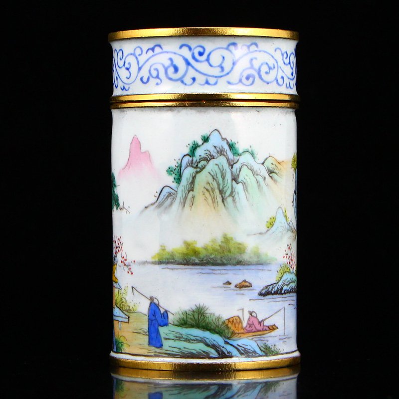 Chinese Gilt Edges Bronze Cloisonne Toothpick Pot (1 of 8)