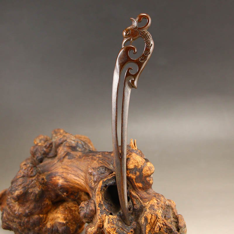 Vintage Chinese Bronze Phoenix Head Hairpin (1 of 7)