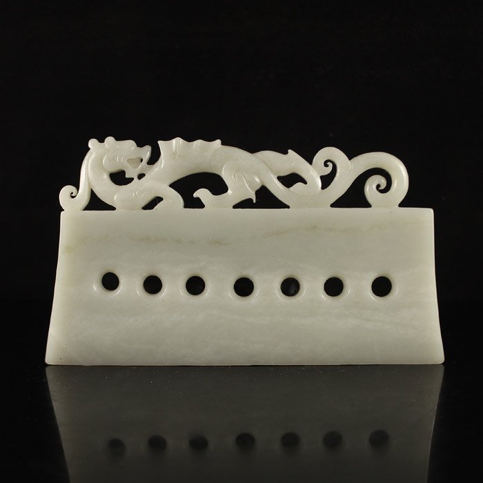 Vintage Chinese Hetian Jade Chi Dragon Axe (1 of 6)