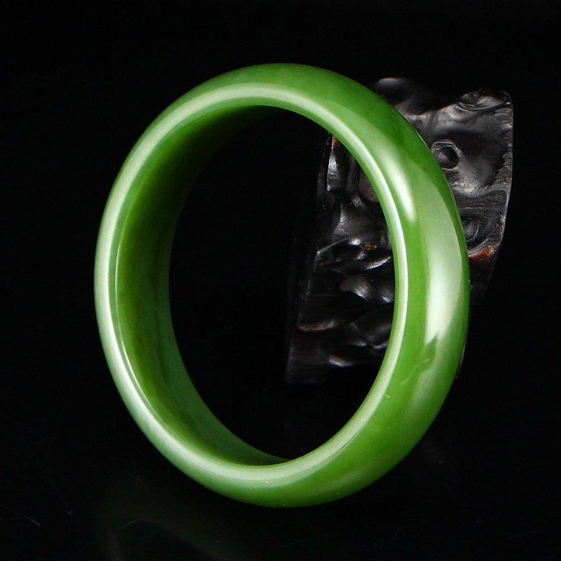 Inside Diameter 60mm Chinese Green Hetian Jade Bracelet (1 of 5)