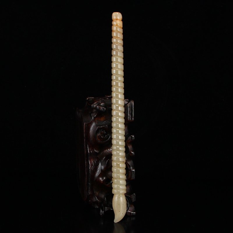 Vintage Chinese Hetian Jade Brush Pen w Certificate (1 of 7)