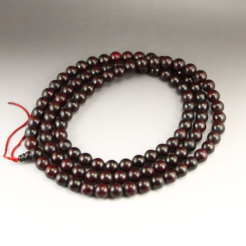 19 MM Vintage Chinese Ox Horn Beads Prayer Necklace (1 of 8)