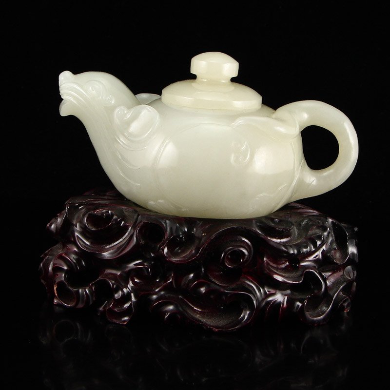 Superb Chinese Natural Hetian Jade Teapot (1 of 8)