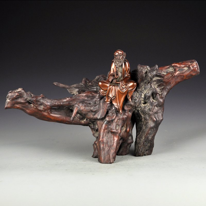 Vintage Chinese Boxwood Wood Statue - Dharma (1 of 9)