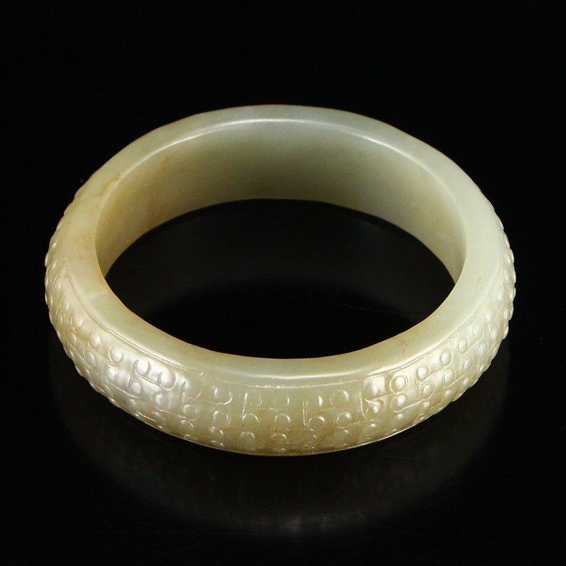 Inside Diameter 62 mm Vintage Hetian Jade Bracelet (1 of 7)