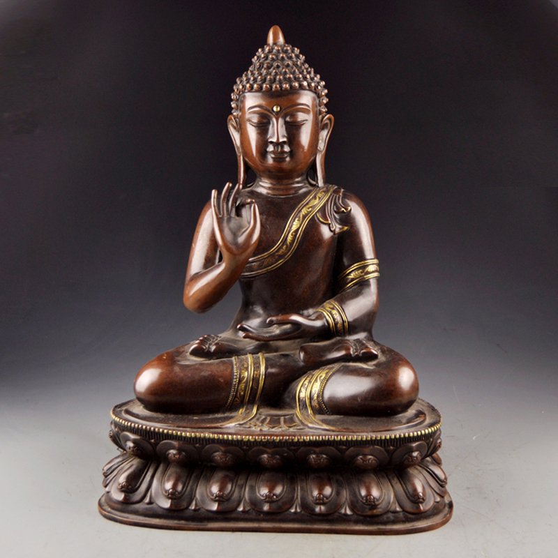 China Ming Dy Gilt Gold Bronze Siddhartha Buddha Statue (1 of 14)