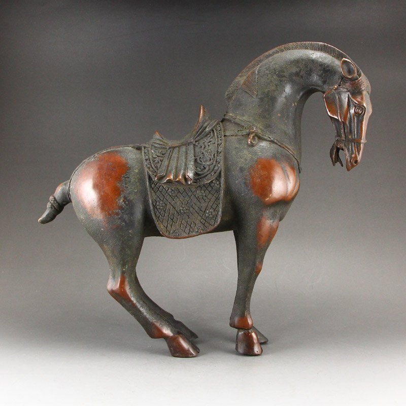 Vintage Chinese Red Copper Horse Statue (1 of 9)