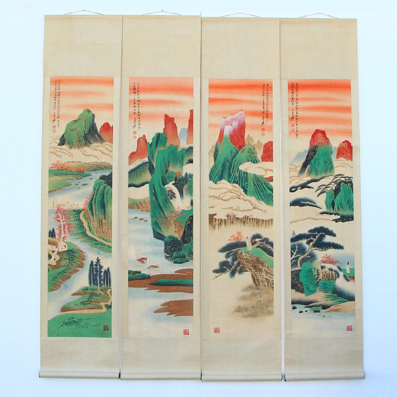 A Set Chinese Watercolour on Xuan Paper Paintings (1 of 17)