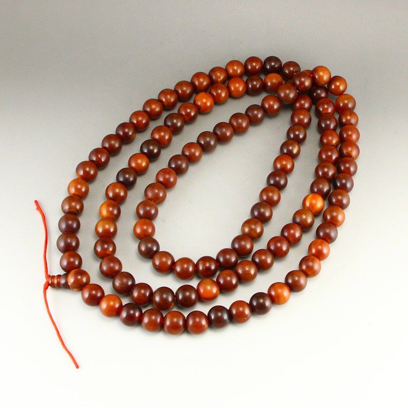 17 mm 108 Beads Chinese Ox Horn Beads Prayer Necklace (1 of 6)