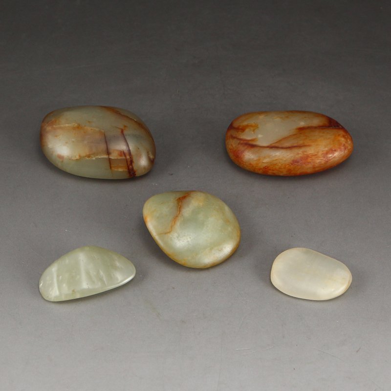 Five Chinese Natural Hetian Jade Original Stones