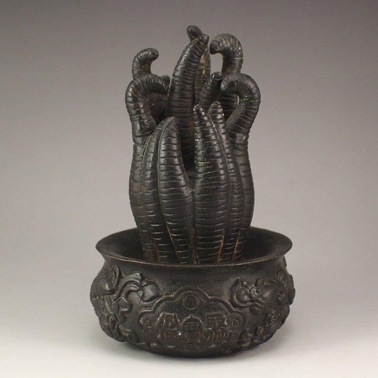 Vintage Chinese Bronze Buddha's-hand Statue (1 of 5)