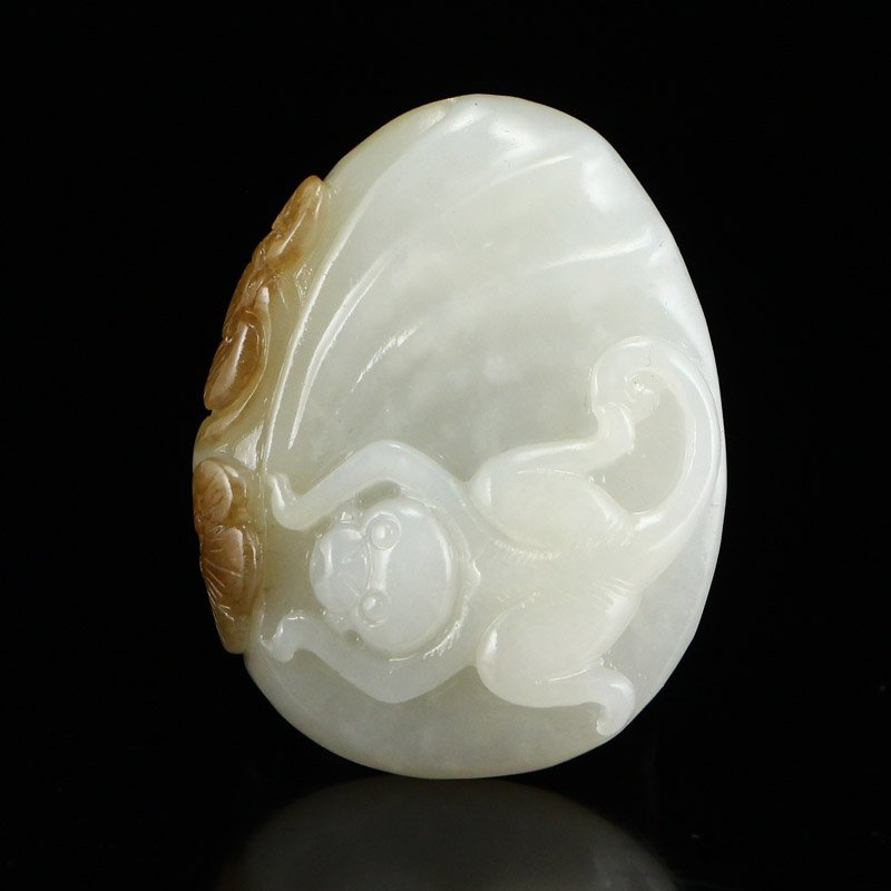 Chinese Hetian Jade Pendant - Ruyi Monkey (1 of 7)