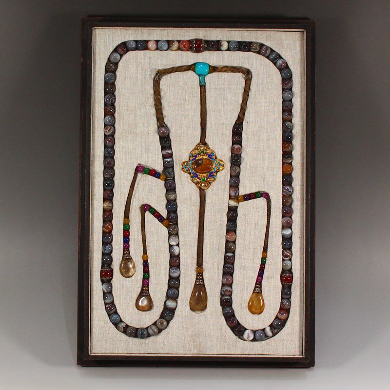Chinese Qing Dy Agate & Crystal Court Beads Necklace (1 of 11)